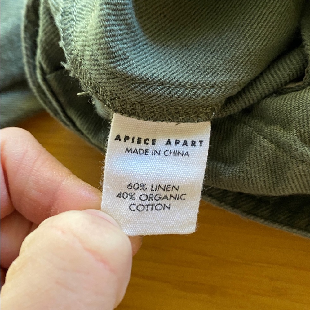 Apiece Apart Olive Green Cropped Elastic-Cuff Pants - Picture 7 of 8